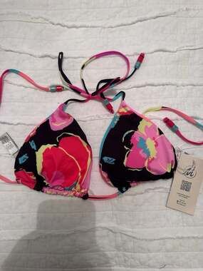 Maaji Rubik Cube Balmy Reversible Sliding Triangle Bikini Top XL